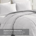 thumbnail image 6 of Casa Platino Queen Comforter Set 3 Piece – Duvet Insert Queen- Soft & Cozy Brushed Microfiber Queen Size Bed Set in a Bed with Queen Comforter & 2 Queen Pillow Shams - Ticking Stripe Silver, 6 of 9