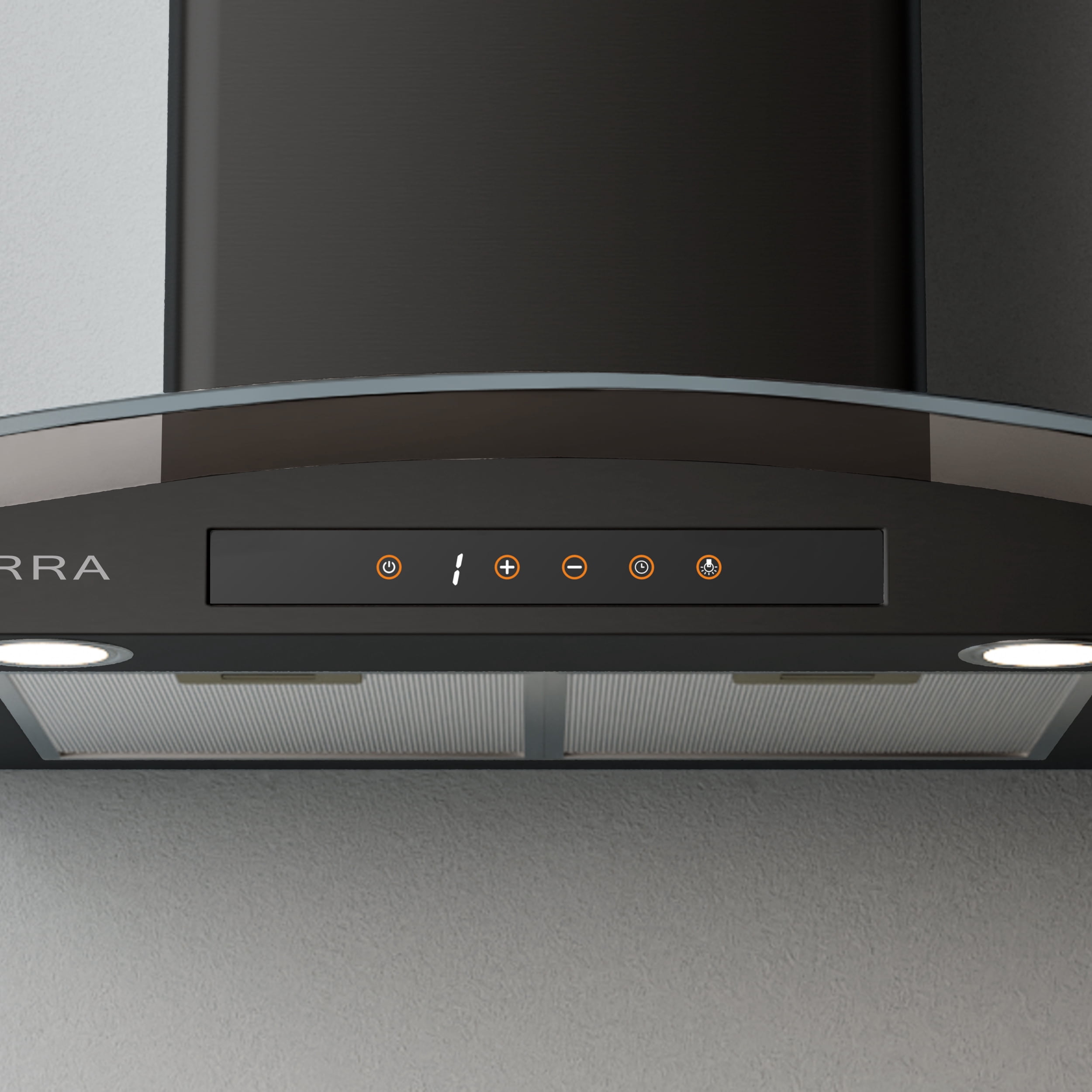 CIARRA Wall Mount Range Hood 30 inch with Tempered Glass Black Vent Hood CAB50275