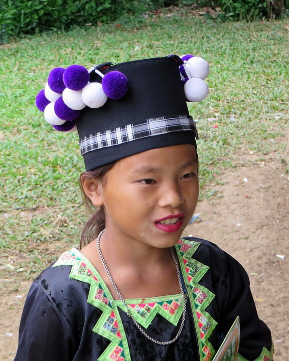 Girl Hmong Laos Students Black Hmong-12 