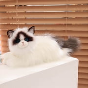 Realistic Cat Doll Toy, Soft Plush Cat Figure, Lifelike Pet Replica with Adorable Expressions, High-Quality Comfortable Material, Easy to Clean Companion for Kids and Adults
