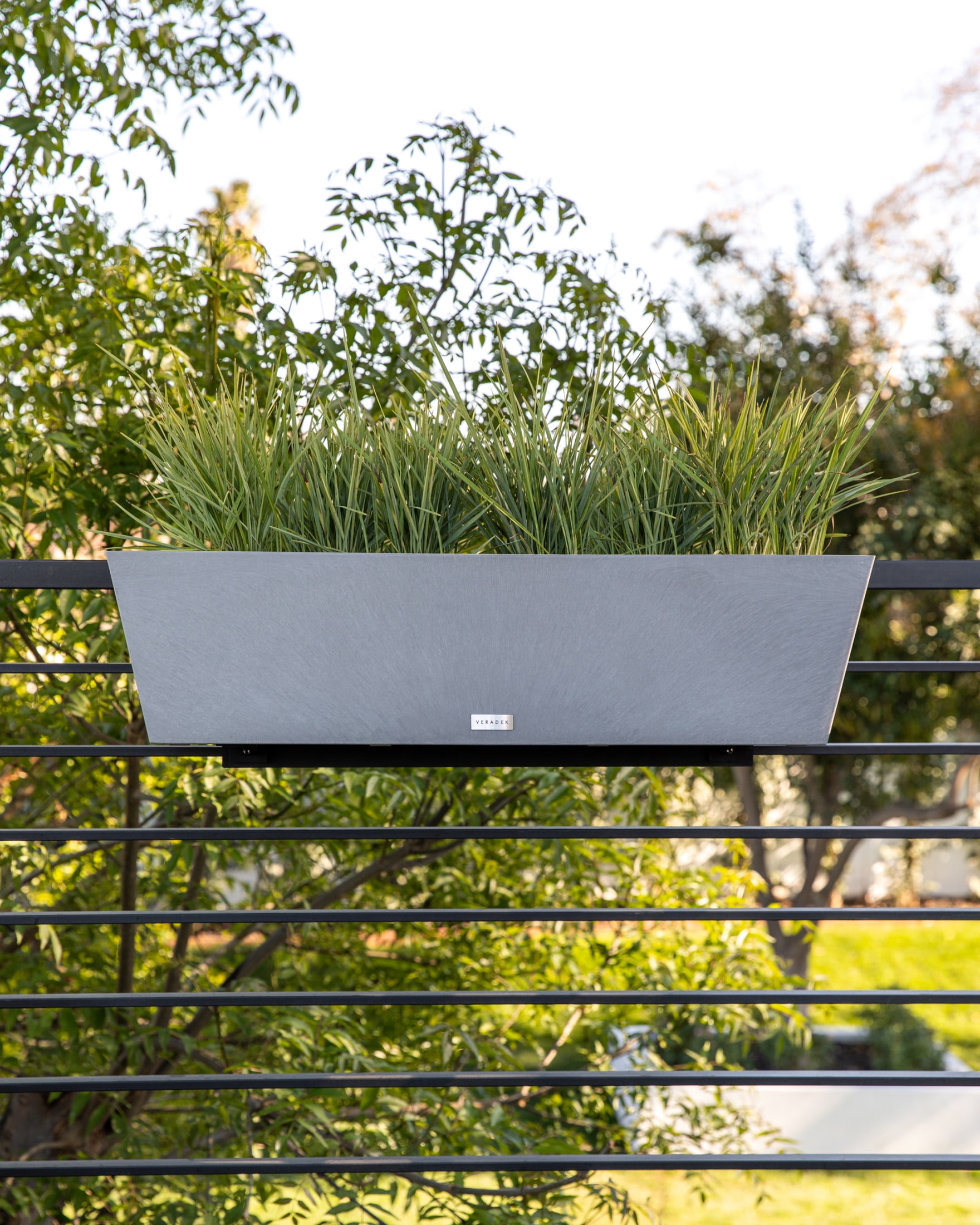 Veradek Pure Series Railing 36" Plastic Planter 2-Pack Gray