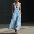 thumbnail image 2 of Noric Women's Printed Boho Floral Maxi Dress Sleeveless V-Neck Cami Style Casual Summer & Beach Wear Maxi Dress, 2 of 8