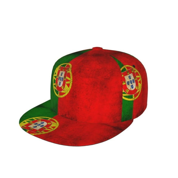 Portugal Flag Art Flags Flat Brim Trucker Cap Adjustable Snapback Hat For Men Women