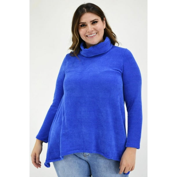 Suéter Tejido Asimétrico Roman Fashion Azul Rey Talla 38