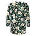 thumbnail image 5 of YOTAMI 3/4 Sleeve Tops for Women Plus Size Crew Neck Summer Casual Blouses Fashion Floral Print Loose Fit Pullover Tops Blouses Green, 5 of 5