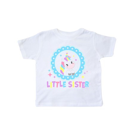 

Inktastic Little Sister cute unicorn Gift Toddler Toddler Girl T-Shirt