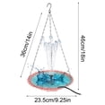 thumbnail image 2 of Solar Hanging Bird Bath Fountain, 18" Blue Glass Tray with 4 Nozzles, 2-in-1 Feeder, 2 of 6