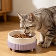 thumbnail image 4 of Cats Bowl Ceramic Double Bowl Water Bowl Cervical Spine Protection Tall And Wide Pet Food Bowl Drinking Bowl, 4 of 8