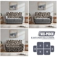 thumbnail image 5 of TSOVTHRID Beige Zebra Stripe Print 6-Piece Loveseat Covers Stretch Reclicer Love Seat Covers with Pockets Loveseat Couch Cover Furniture Protector for 2 Seat Couch Sofa, 5 of 7