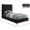thumbnail image 5 of Meridian Furniture Geri Black Velvet Twin Bed with Gold and Chrome Legs Included, 5 of 5
