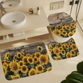 thumbnail image 6 of 4Pcs Rustic Farmhouse Shower Curtain Set with Rugs, Toilet Lid Cover and Bath Mat, Yellow Sunflower Rustic Floral Bathroom Curtains Decor Shower Curtains, 72" x 72", 6 of 8