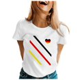 thumbnail image 1 of YDLCAFD T-Shirts pour Femmes Col en V Décontracté Mode Décontractée Manches Courtes Col Rond Tee Shirt Imprimé Ample, 1 of 1