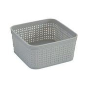 Simplify 6 Pack Plastic Organizing Storage Basket Set in Grey