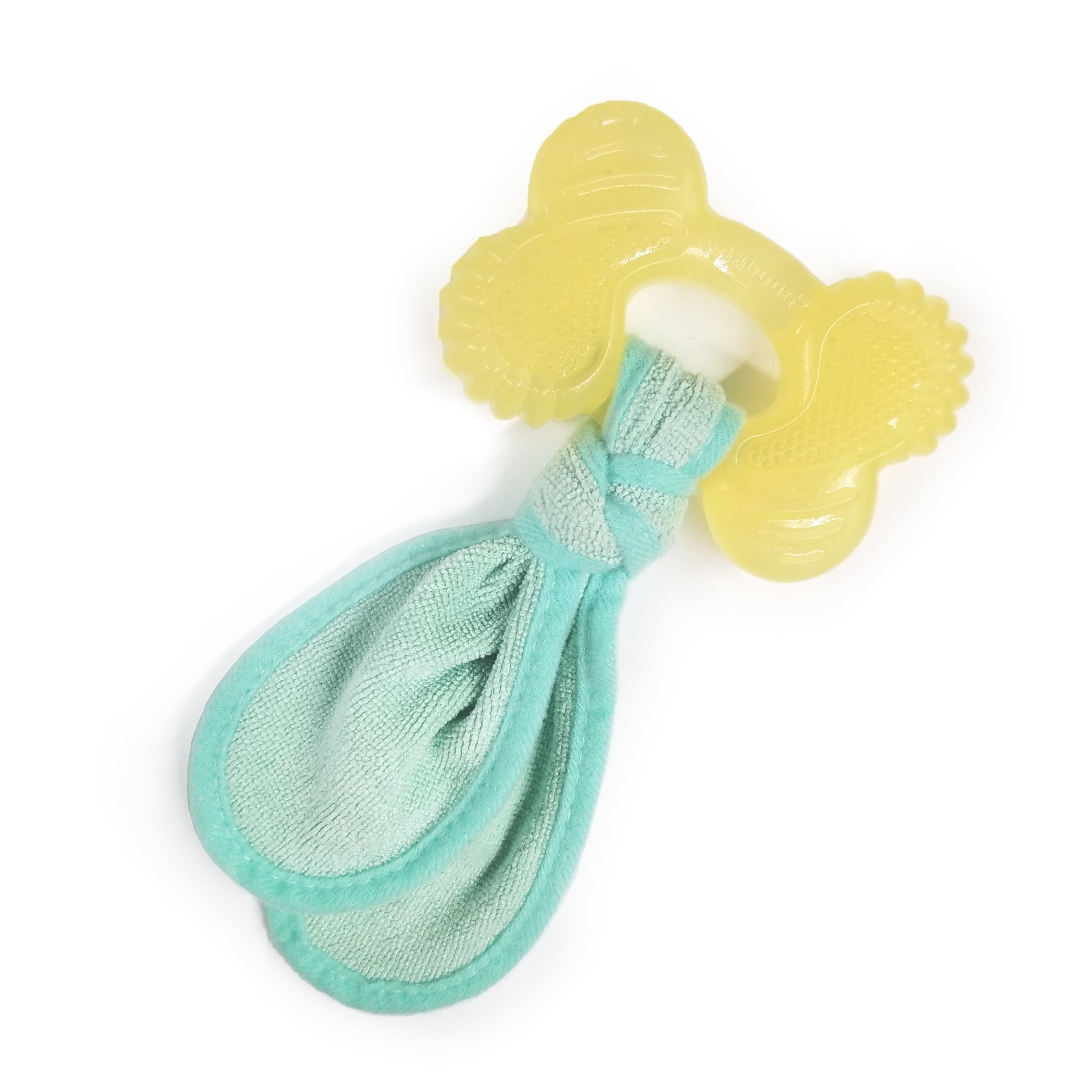 Nylabone Puppy Chew 2-in-1 Teething Freezer Bone Cloth Chew Toy Bacon Yellow Small (1 Count)