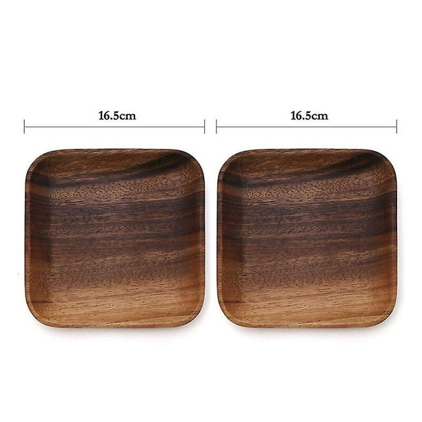 De platos de madera de Acacia, plato cuadrado de madera para aperitivos, pastel, postre, fruta, plato pequeño para Sushi, juego de platos, vajilla de madera