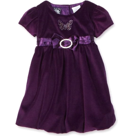 So La Vita Infant Velvet Purple Dress Size 12 Months