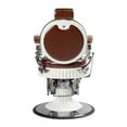 thumbnail image 5 of FRANKLIN Vintage Barber Chair, Reclining Heavy Duty Barber Chair, Brown Seat White Frame, 5 of 7