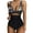 Balck-Leaf Print, variant on BERANMEY Floral Print Women Sexy Mesh Tummy Control One-Pieces Swimsuit for Women Push Up High Waisted One-pieces Swimwear Bathing Suit S-2XL