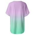 thumbnail image 7 of HONHUZH Womens Shirts,Ladies Clearance,Women's Gradient Printed Blouse V-neck Short Sleeve Loose T-shirt Tops, 7 of 7