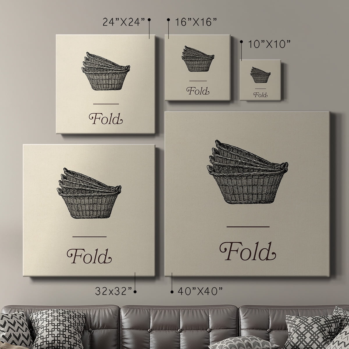 Wexford Home Laundry Sign IV-Premium Gallery Wrapped Canvas, 32" x 32" - Ready to Hang