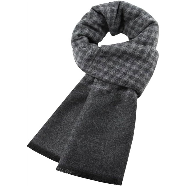 LinYooLi Classic Plaid Scarf for Men Warm Cashmere Feel Soft Long Scarves Retro Fashion Checked Shawl Wraps Winter Fall