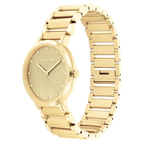 Calvin Klein Open Link Women's Gold Dial Gold-Tone Quartz Watch 25200086