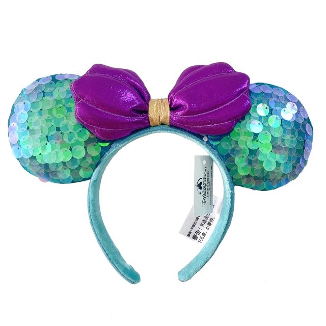 Diadema de orejas de Disney MickeyMinnie para adultos y niños, disfraz de orejas de sirena, Princesa, disfraz de Cosplay, regalo de Navidad