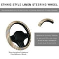 thumbnail image 2 of Steering Wheel Cover, 15 Inch Anti-Slip Ethnic Steering Wheel Protector, Breathable Flax Cloth Elastic Steering Wheel Cover, Car Accessories, Style G, 2 of 10