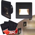 thumbnail image 3 of Luces empotrables LED para escaleras y pared 3 piezas 1.5 W 3000 K luz cálida interior exterior jardín cocina zócalo patio, 3 of 8