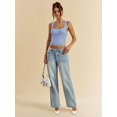 thumbnail image 4 of Women'S Square Neck Sleeveless Tank Tops Basic Tight T Shirts XS, 4 of 8