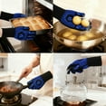 thumbnail image 2 of Unique Bargains Oven Mitts Heat-Resistant Cooking Gloves Blue Fire 12.6x5inch, 2 of 6