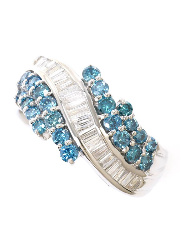 Pre-Owned PT900 Platinum Ring with Blue Diamond (Treated), 1.05ct Diamond, Certificate of...