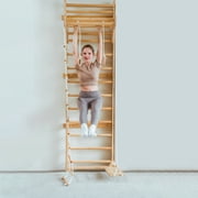 Avenlur Betula Swedish Wall Ladder for Kids – Indoor Wooden Climbing Gym with Slide, Swing, Rope Ladder & Pull-Up Bar – Montessori Wall Gym for Strength, Coordination & Active Play (Ages 3+) (95)