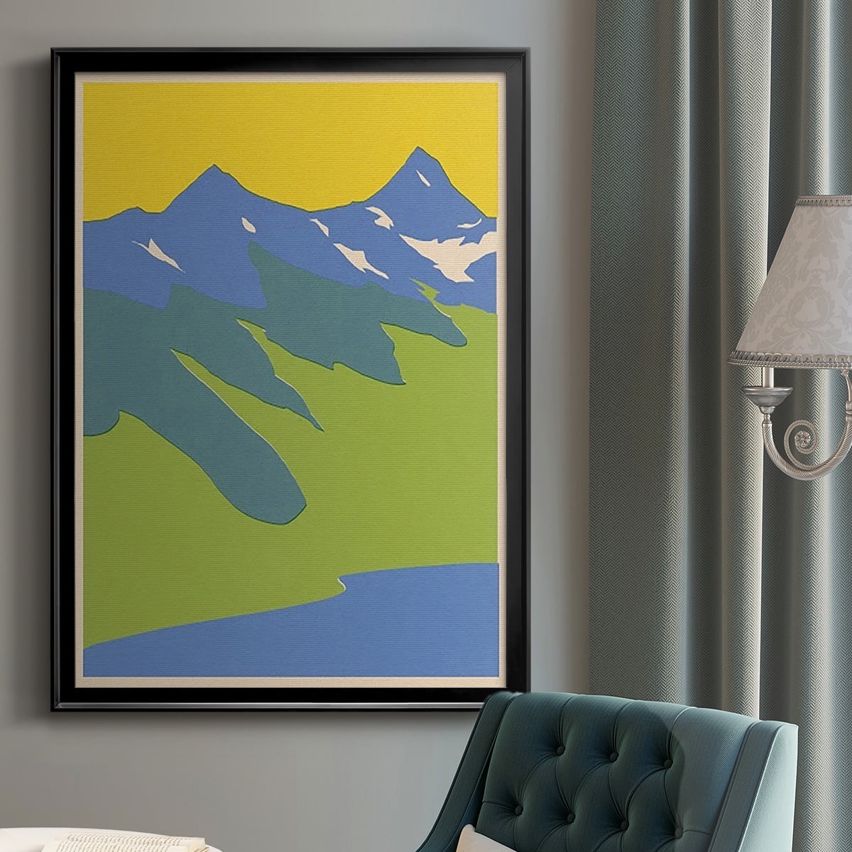 Bright Glacial Lake II Premium Framed Print, in Gold, Black, or Silver - Ready to Hang