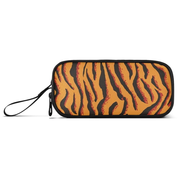 Yellow Red Black Zebras Skin Pencil Case Stationary Holder Pen Bag Pencil Pouch Tool Organizer 3 Compartments