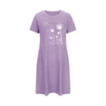 thumbnail image 4 of Levmjia Womens Sleepwear Short Sleeve Nightgown Soft Polyester Spandex Summer Comfortable Oversized Sleep Dress Casual Loungewear Sexy Print Round Neck S-XXL, 4 of 6