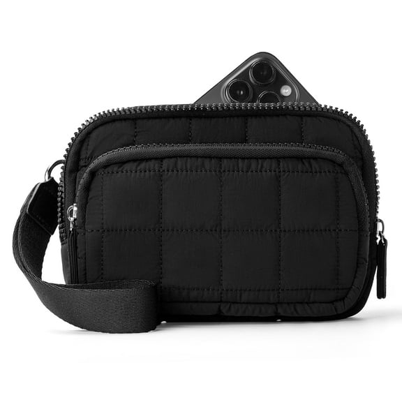 Cartera de pulsera VONAL, acolchada, de nailon, con bloqueo RFID, negra, para mujer