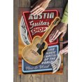 thumbnail image 2 of Austin, Texas, Guitar Shop Vintage Sign, 500 Piece Challenging 19 x 27 Jigsaw Puzzle for Adults and Family, Made in USA, 2 of 2