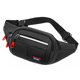 thumbnail image 1 of Bolso bandolera deportivo de gran capacidad, repelente al agua, para negocios, cajero, trabajo, riñonera, color negro, 1 of 6