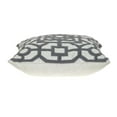 thumbnail image 3 of Parkland Collection Hazel White and Gray Velvet Decorative Throw Pillow, 18 x 18 Ethnic Accent Pillow, 3 of 6
