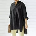 thumbnail image 2 of Seductiva Women's Dress Shirts Long Sleeve Women Women's Oversized Linen Shirts Blouses Tops Long Sleeve High Up Shirts Wrinkle-Free Solid Work Blouse Loose Fit Tees Blouses, 2 of 7
