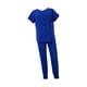 thumbnail image 1 of Conjunto de uniforme médico para mujer, ropa de trabajo, camiseta de manga corta y pantalones deportivos lavables a máquina Azul real, 1 of 9