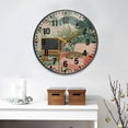 thumbnail image 2 of Yayeee Wall Clock Battery Operated 11.9" Silent Quartz Non-Ticking for Living Room Decor, Pink and Green Cat, 2 of 8