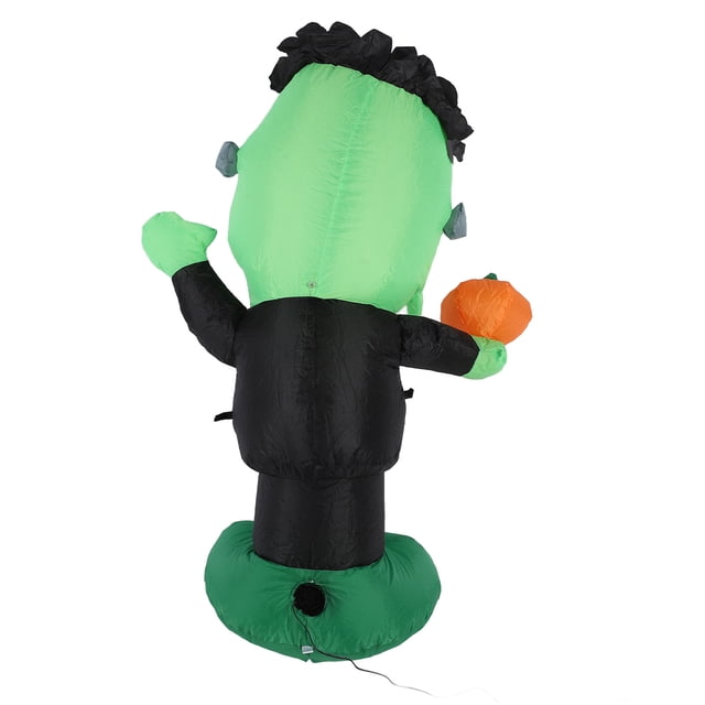 Soporte De Calabaza Verde Con Luz LED Inflable De 3,9 Pies Con Luces LED Brillantes Para Decoración De Vacaciones De Jardín De Patio Al Aire Libre