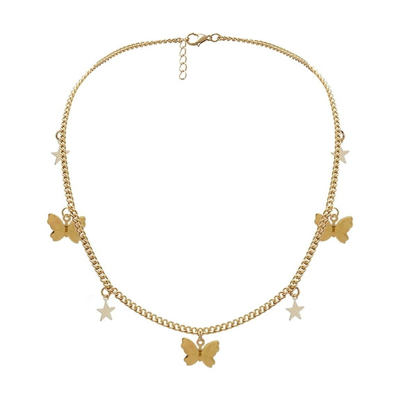 Guodhu Dainty Butterfly Bow Necklace for Women, Gold Silver Plated Choker Women's Clavicle Pendant Necklaces for Women Daily & Simple Jewelry Gift