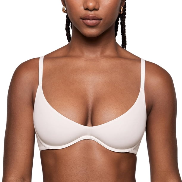 Sostén INLYRIC Inbarely Plus Escote Profundo Demi Sin Relleno 36C Blanco