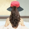 thumbnail image 5 of Women's Ponytail Sun Hat UV Protection Foldable Mesh Wide Brim Beach Fishing Hat, 5 of 7