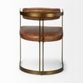 thumbnail image 5 of Mercana Hoskins I Brown Leather Seat Gold Iron Frame Dining Chair, 5 of 9