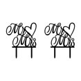 thumbnail image 3 of Bearachild And Wedding Cake Toppers Oro Plata Negro Multi-Estilo Brillo Acrílico Novia Novio Wedding Cake Decoración Suministros negro 2piezas, 3 of 6
