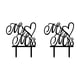 thumbnail image 3 of Injueey And Wedding Cake Toppers Oro Plata Negro Multi-Estilo Brillo Acrílico Novia Novio Wedding Cake Decoración Suministros negro 2piezas, 3 of 6